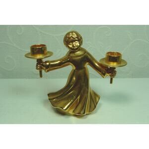 VINTAGE METAL BMF ANGEL CANDLE HOLDER MADE IN WEST GERMANY--3" TALL